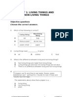 Unit 1: Living Things and Non-Living Things: Objective Questions