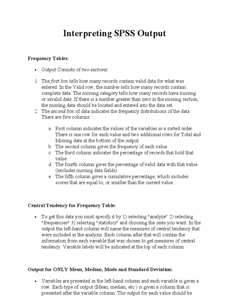 Interpreting SPSS Output Results | PDF | Student's T Test | Correlation ...