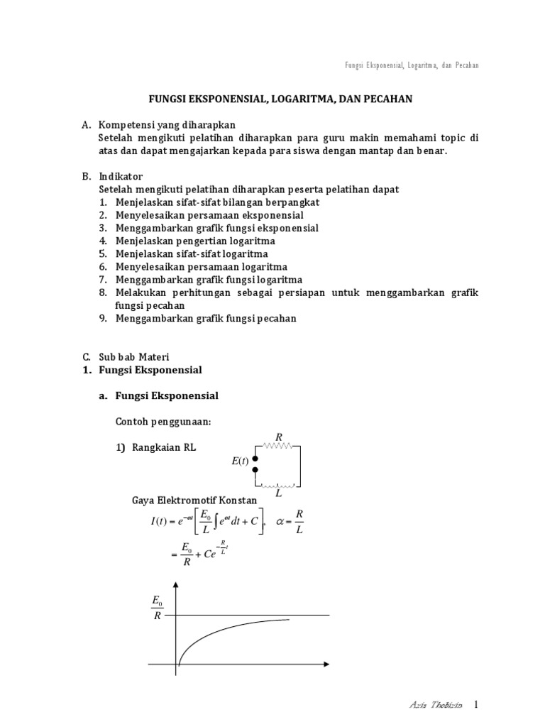 Fungsi Eksponensial