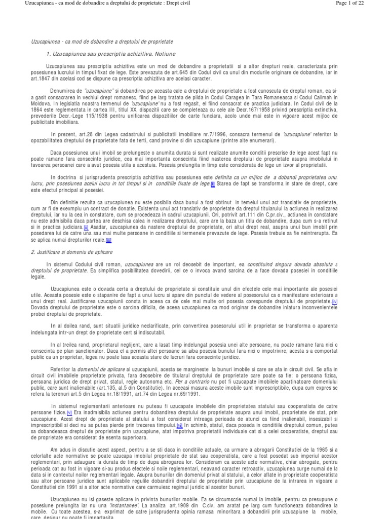 Www Stiucum Uzucapiunea Ca Drept