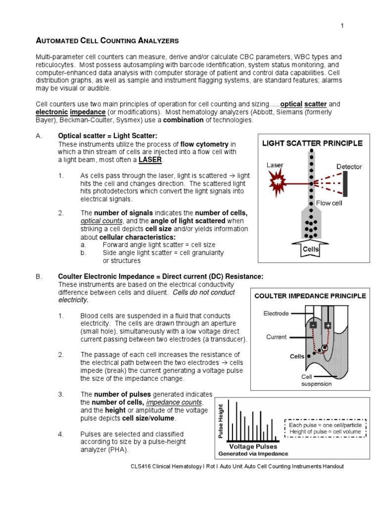11auto Unit Cell Counting Instruments Handout | PDF | Flow Cytometry ...