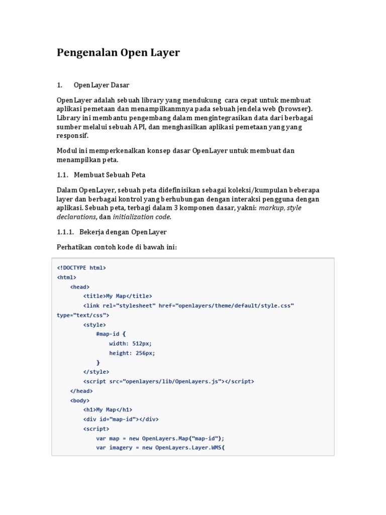 Pengenalan Dasar OpenLayers untuk Peta | PDF
