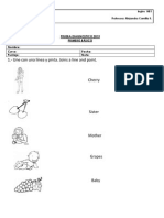 Prueba Diagnostico PRIMERO 2013 INGLES