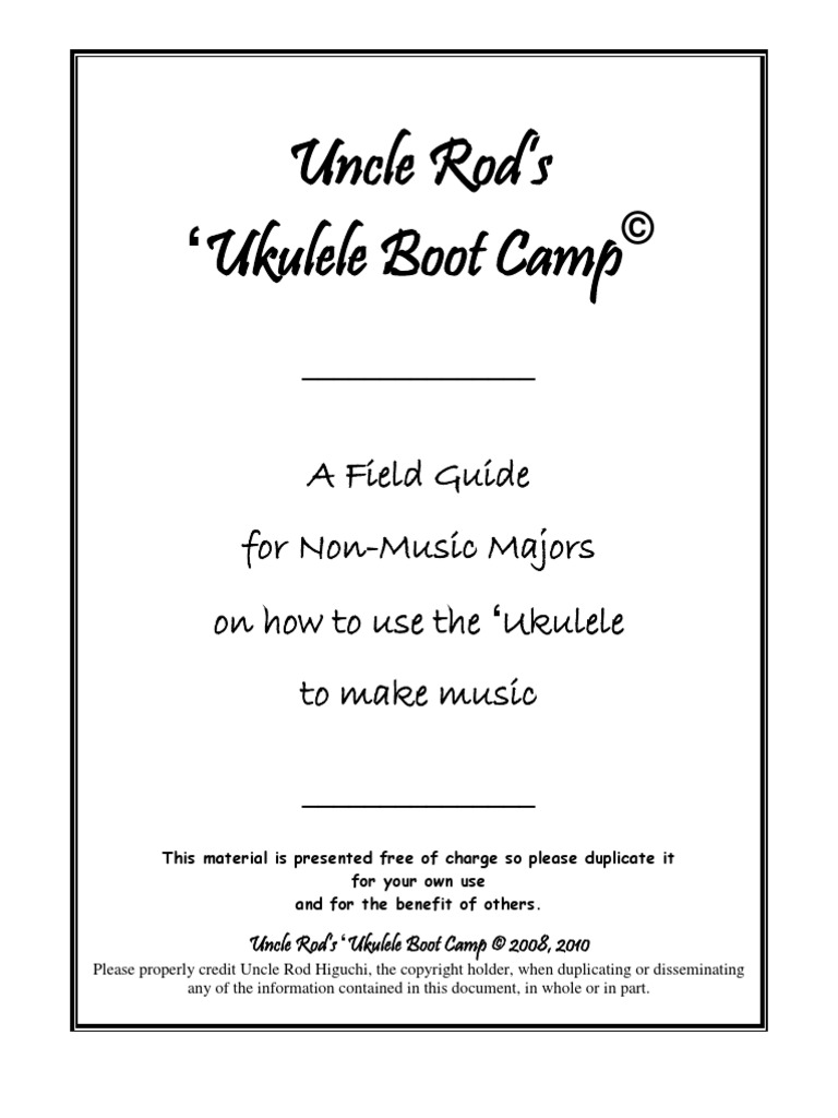 Uncle Rod's Ukulele Boot Camp (Rev2011) PDF Necked Lutes Guitar