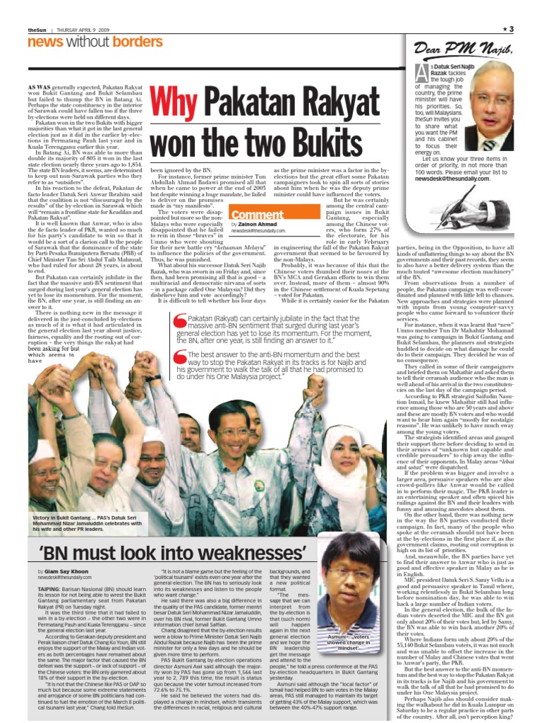 Pakatan Rakyat's By-Election Insights | PDF | Malaysia | Democracy