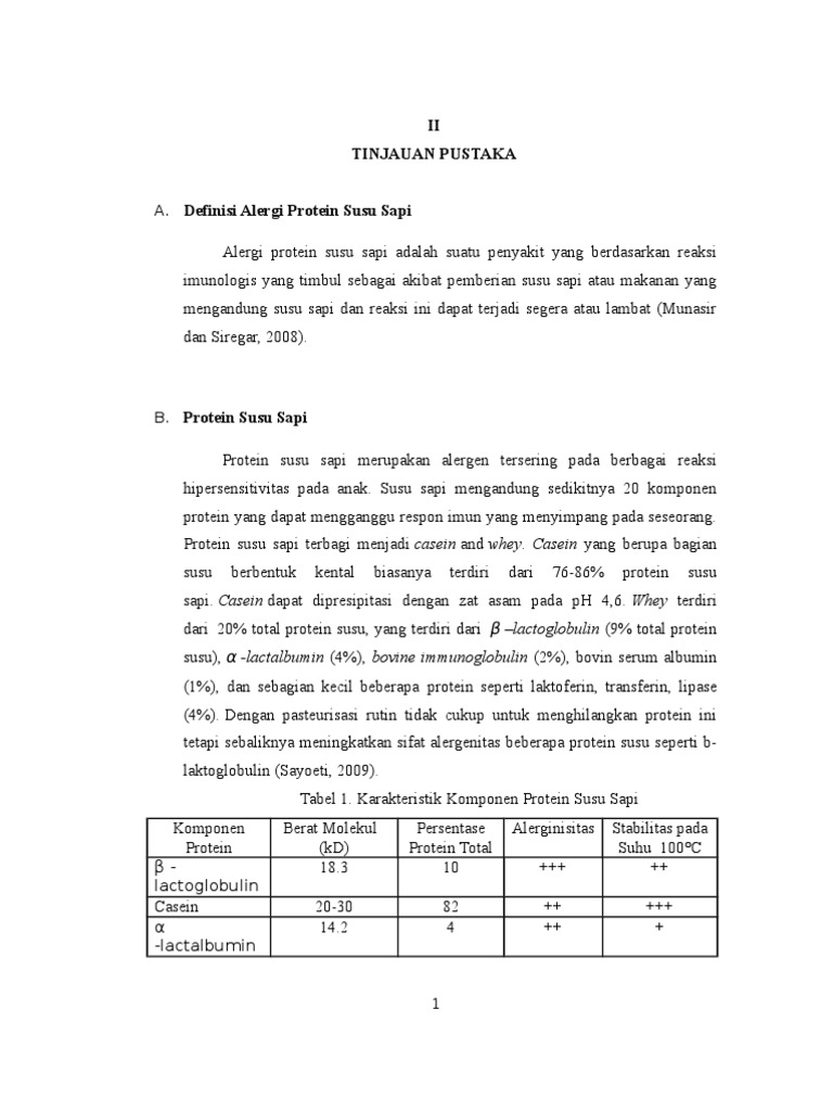 Alergi Protein Susu Sapi | PDF