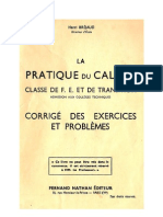 Mathématiques Classiques La Pratique du Calcul 05 Corrigés du Certificats d'Etude Bréjaud Henri