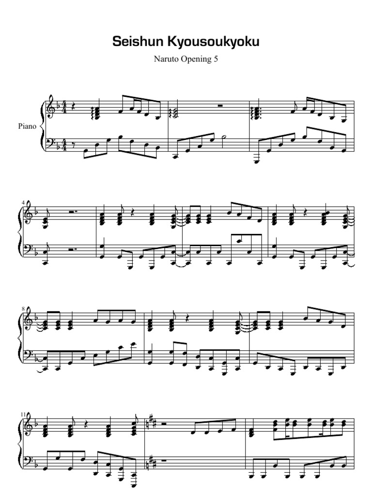 Naruto Shippuden Openings 1-20 Sheet music for Flute (Solo)