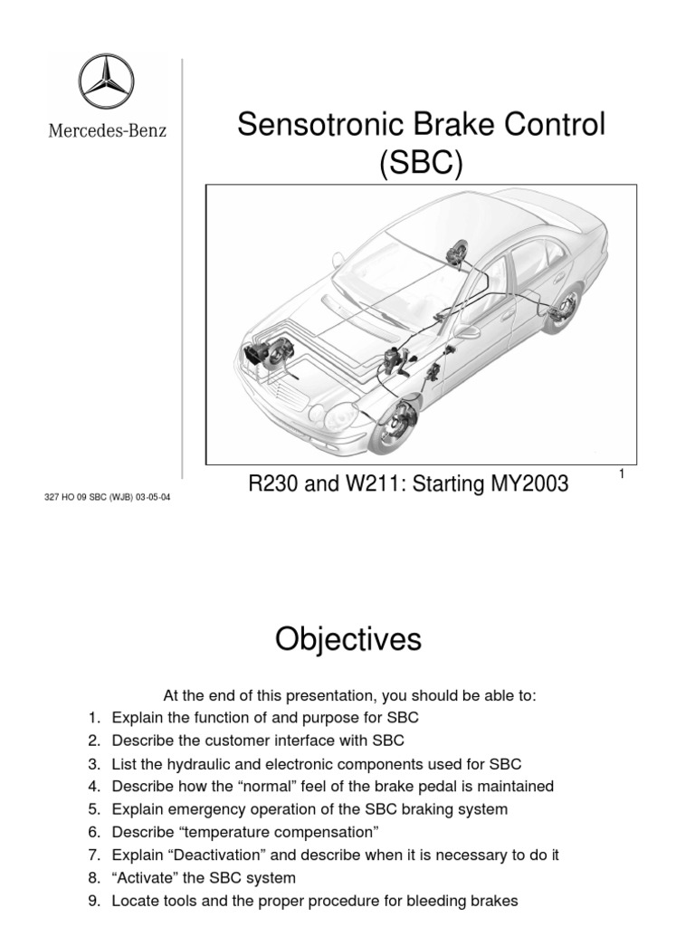 MercedesBenz Sensotronic Brake Control (SBC) Anti Lock Braking