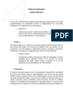 Características Derecho Financiero