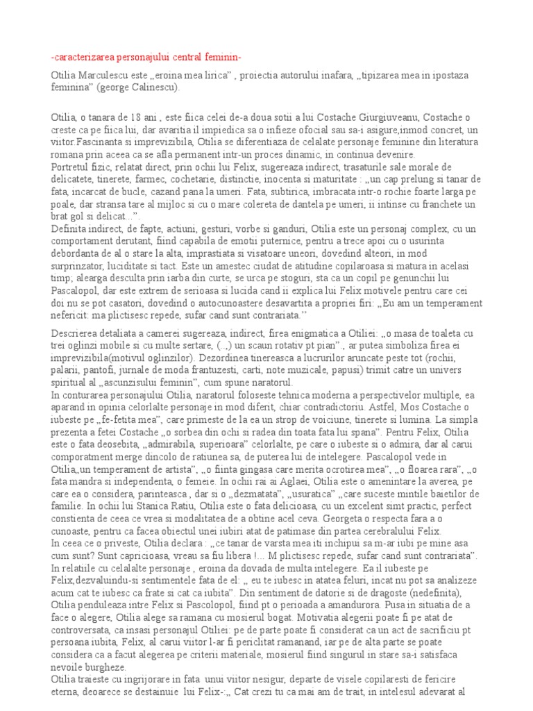 Caracterizarea Otiliei Marculescu