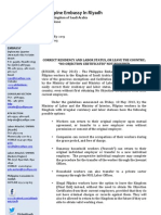 PR-083-2013 Advisory - Correct Residency and Labor Statuses or Leave The Country - NOC Not Required