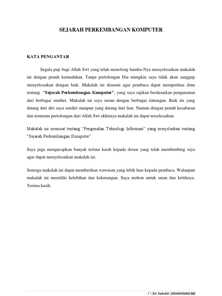 Makalah Sejarah Perkembangan Komputer