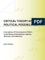 Critical Theory and Political Possibilities Horkheimer Adorno Marcuse and Habermas