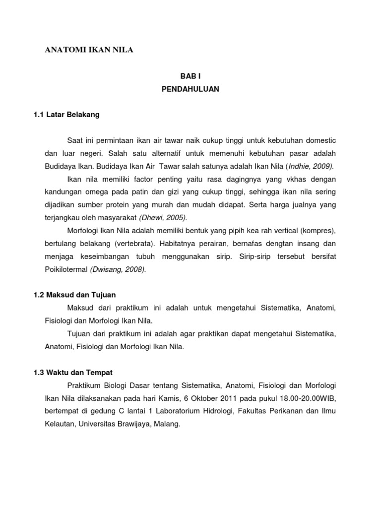 Anatomi Ikan Nila