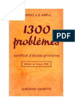 Mathématiques Classiques 1300 problèmes (1) Certificat d'Etudes Jorez-Koell