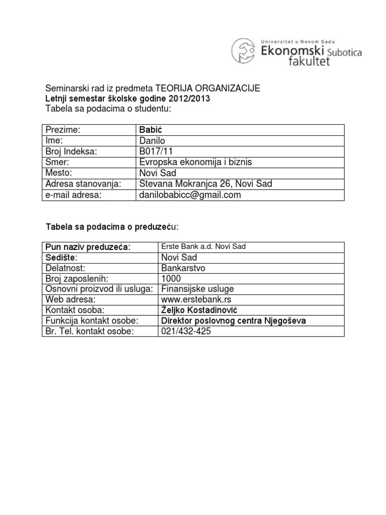 Teorija Organizacije
