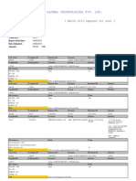 Sysnet Global Technologies Pvt. LTD.: Expense Report: (March 2013 Expense For Acer)