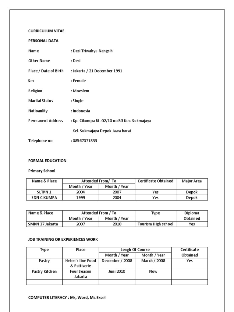 Curriculum Vitae Esa | PDF