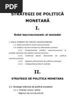 Strategii de Politica Monetara