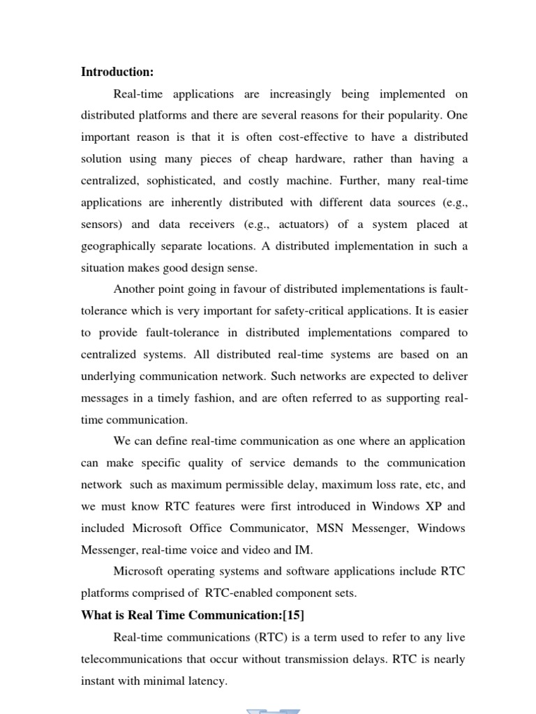 Real Time Communication PDF Computer Network Voice Over Ip
