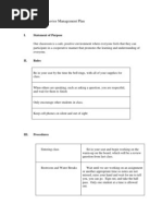 Comprehensive Behavior Management Plan