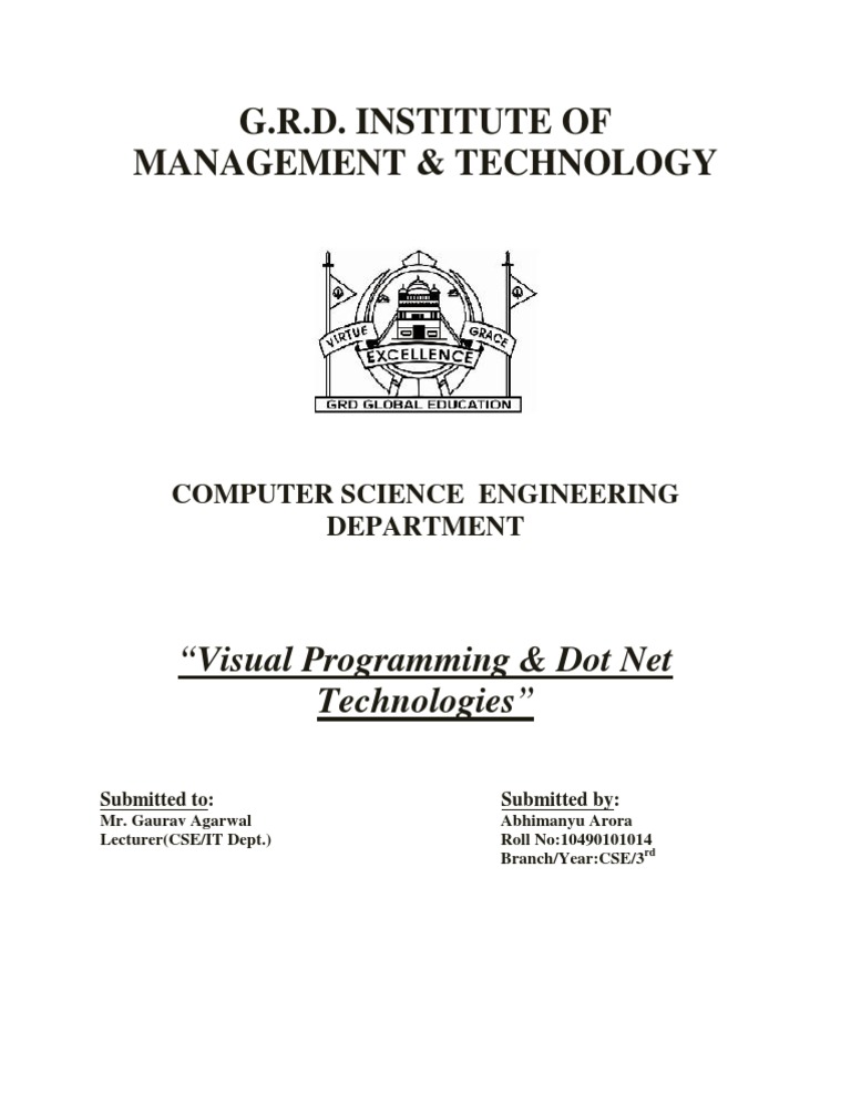 Visual Programming & .NET Guide | PDF