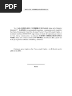 Carta de Referencia Personal