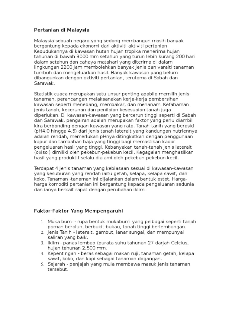 Pertanian Di Malaysia  PDF