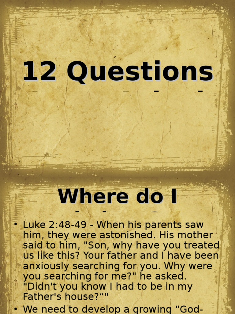 12 Questions Jesus Asked | PDF | John The Baptist | Christianity