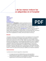 El Lavado de Las Manos Reduce Las Infecciones Adquiridas en El Hospital