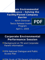 Corporate Environmental Performance: Solving The Facility-Parent Company Barrier - Kevin Donovan