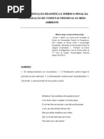 FUNDAMENTAÇÃO FILOSÓFICA-PENAL DA CRIMINALIZAÇÃO DE CONDUTAS OFENSIVAS AO MEIO AMBIENTE