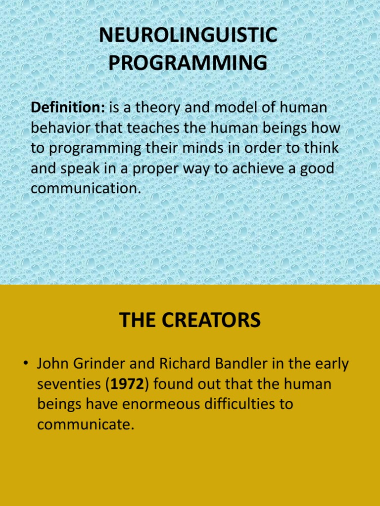 Understanding Neuro-Linguistic Programming | PDF | Neuro Linguistic ...
