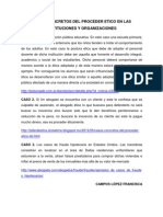 Casos Concretos Del Proceder Etico en Las Instituciones y Organizaciones