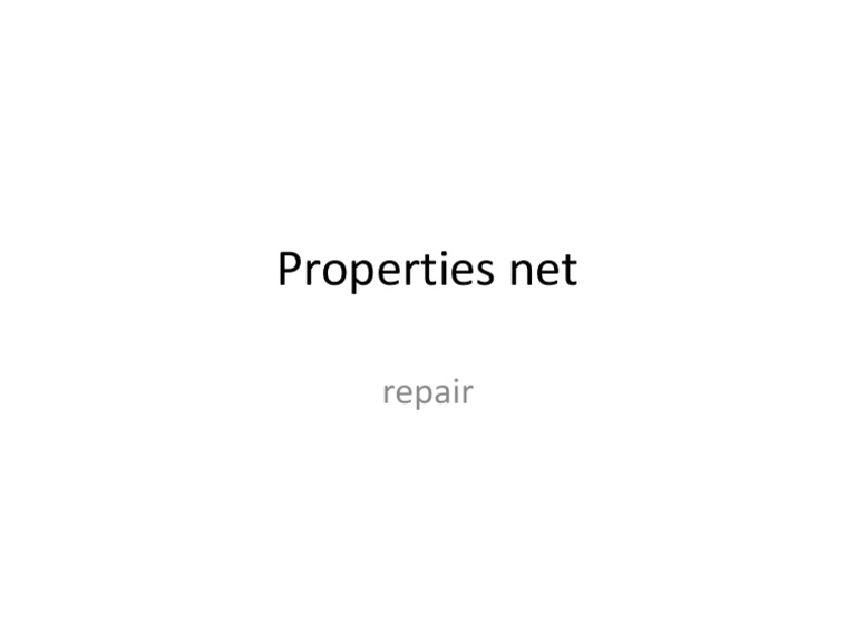 Property Net Repair Guide | PDF