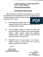 Placement Rules For 2010-11 Batch