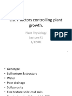 Lecct #2 Factors Controlling Plant Growth