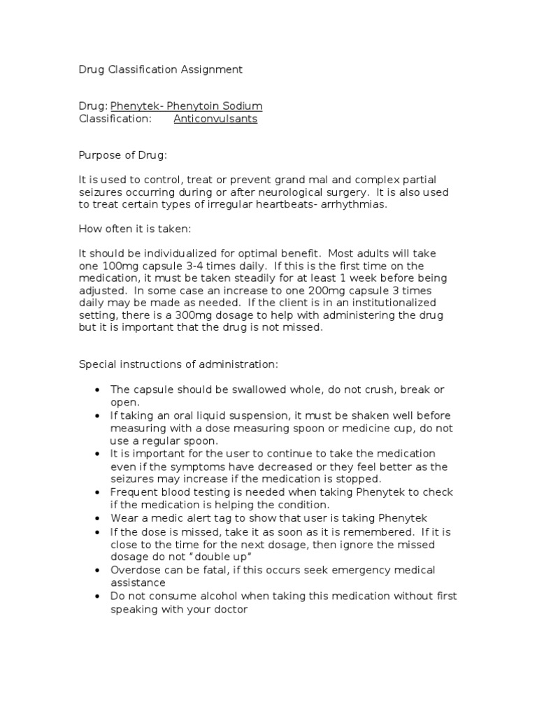 Drug Classification - Phenytoin | PDF | Pharmaceutical Drug | Medicine