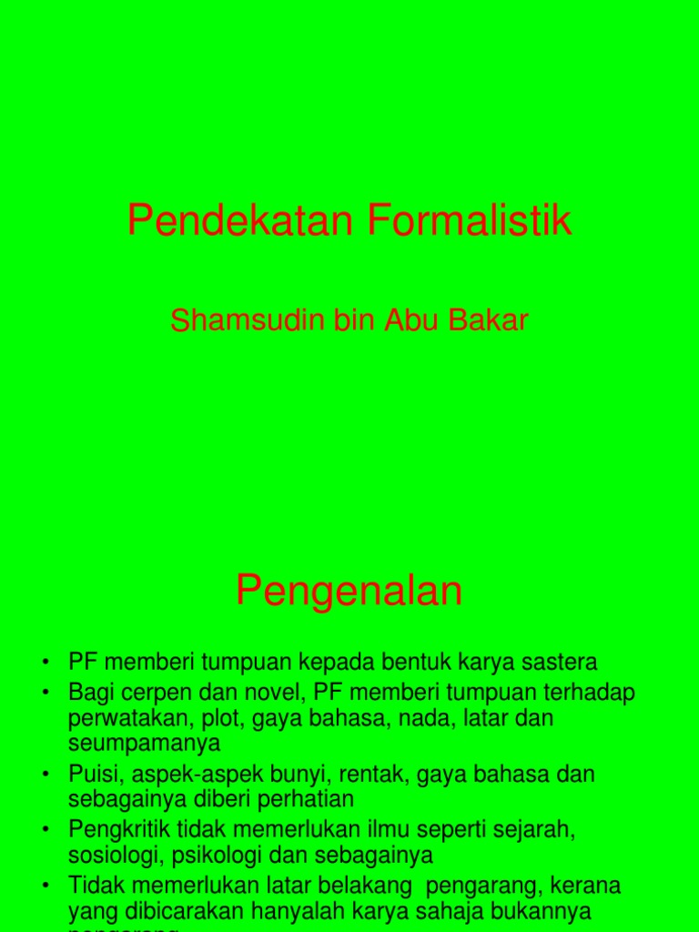 Pendekatan Formalistik Pdf