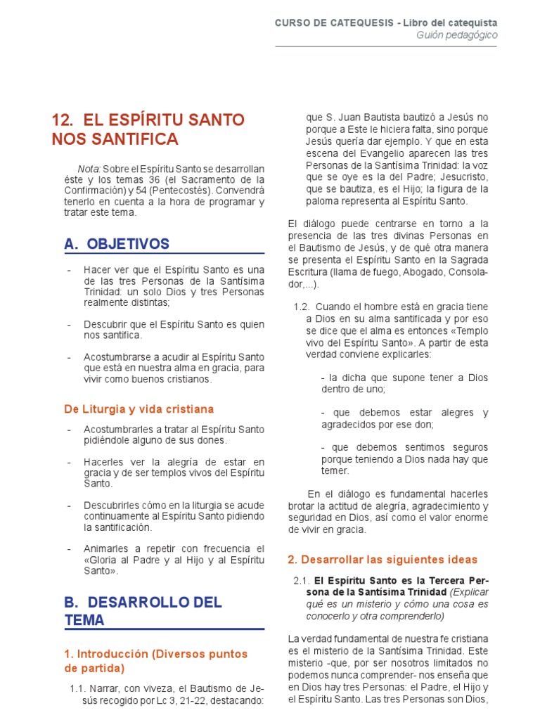 El Espíritu Santo, nuestro santificador | PDF | espíritu Santo ...