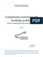 Competenţa Oamenilor Din Instituţia Publicã - Functionarii Publici