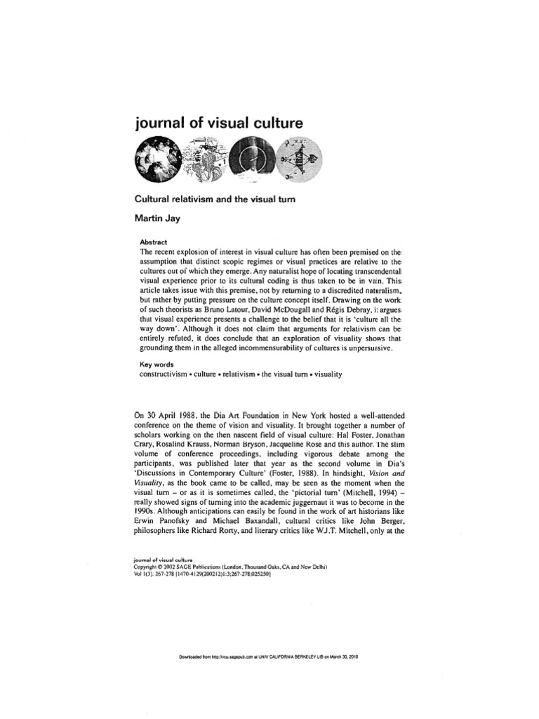 Martin Jay Cultural Relativism and The Visual Turn | PDF | Language ...