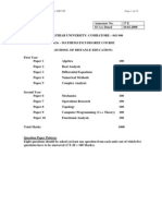 BU MSC Maths Syllabus