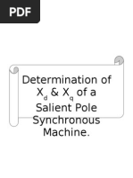 Determination of X & X Ofa Salient Pole Synchronous Machine