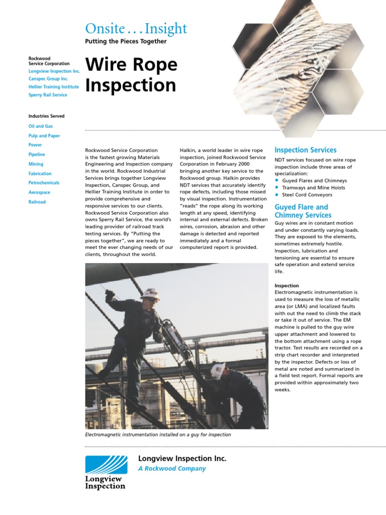 Wire Rope Inspection Onsite Insight Pdf Rope