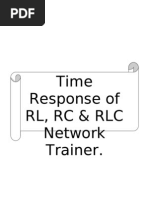 Time Response of RL, RC & RLC Network Trainer