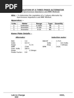 5.regultion of A Three Phase Alternator (MMF Method)