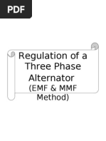 Regulation of A Three Phase Alternator: (Emf & MMF Method)