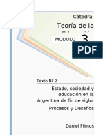 Filmus - Estado Sociedad y Educacion en La Argentina